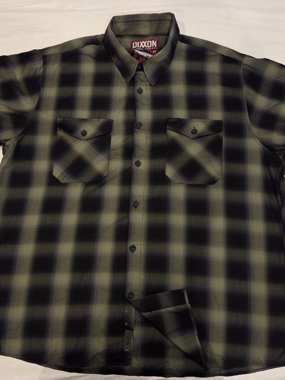 Dixxon Flannel Company Delta Elite Patch Plaid Shirt - Olive & Red - Picture 3 of 3